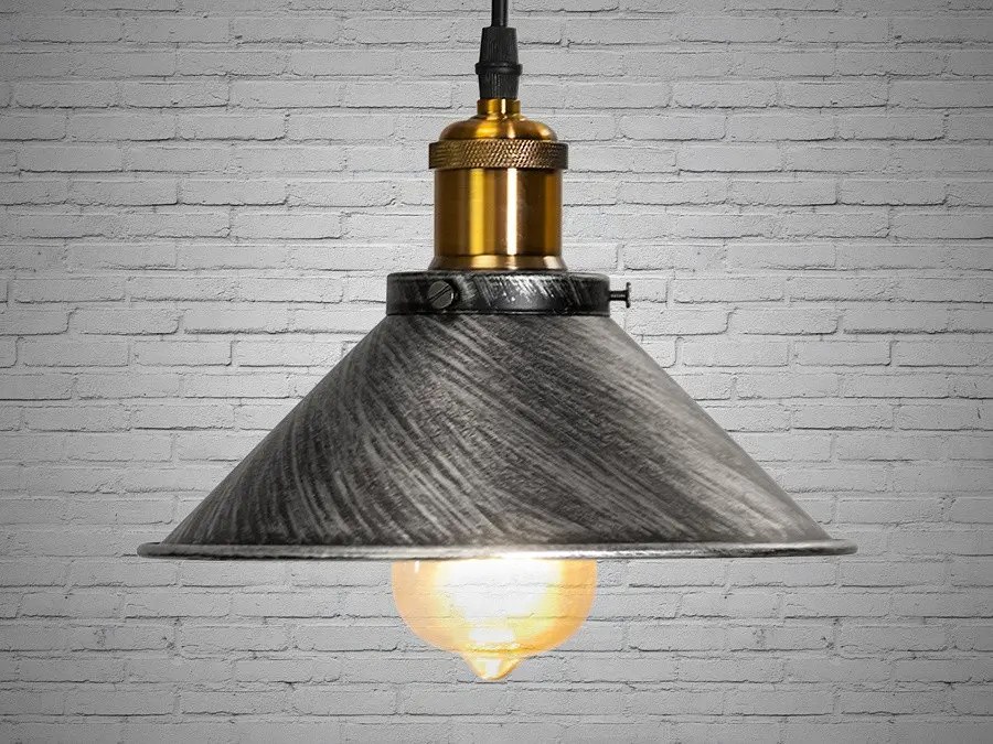 Світильник підвісний Diasha 6855-210-BK-SV Loft, 1xE27, 40W, регулювання висоти, діаметр 21 см, металевий, сучасний стиль для дому - фото 3