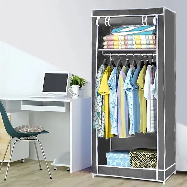 Шкаф тканевый Stenson раскладной 75х45х150 см grey (26034) - фото 4