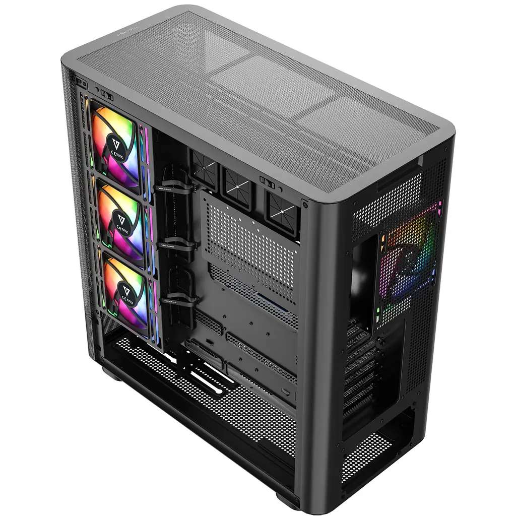 Корпус ModeCom VOLCANO AQ400 ARGB MIDI SIDE LCD 6,2” 4x120mm fans BLACK без БЖ ATX - фото 9