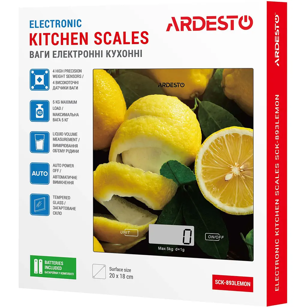 Весы кухонные Ardesto SCK-893LEMON [138194] - фото 6