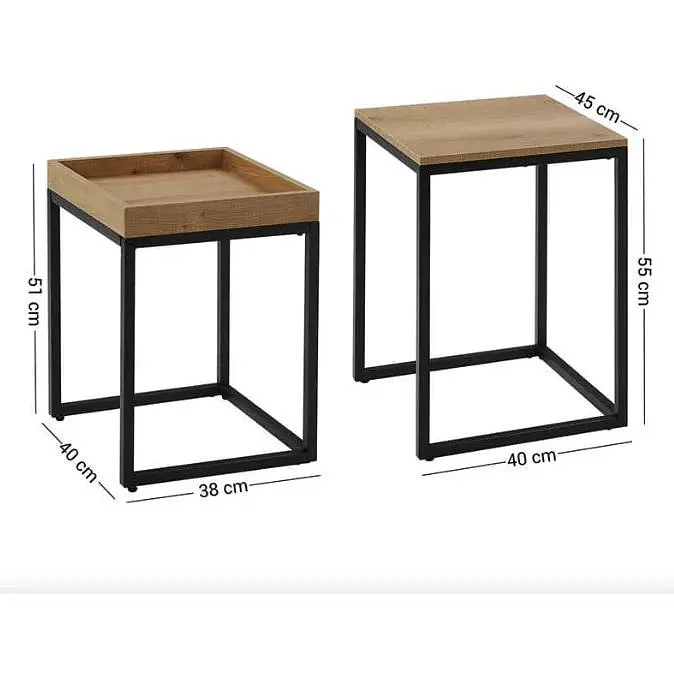 Комплект журнальных столиков Leobert Ascet в стиле Loft 45х40х55 см, 40х38х51 см 2 шт. - фото 4