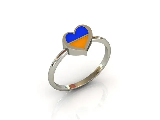 Каблучка з родієвого срібла з емаллю 18 SK-0001 - фото 4