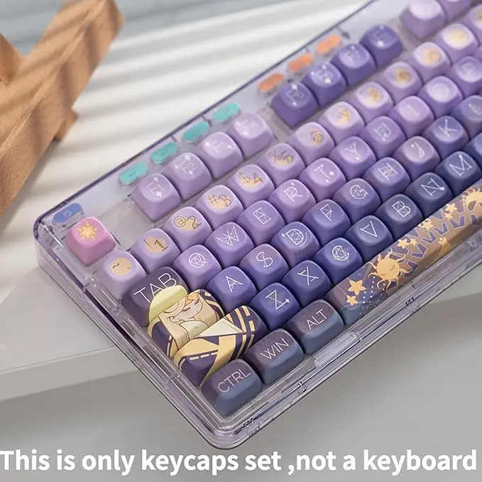 Набір кейкапів PBT MOA-Starry River Dream / Compatible with Cherry MX Switch, Gateron, TTC, Clones, Фіолетовий - фото 3