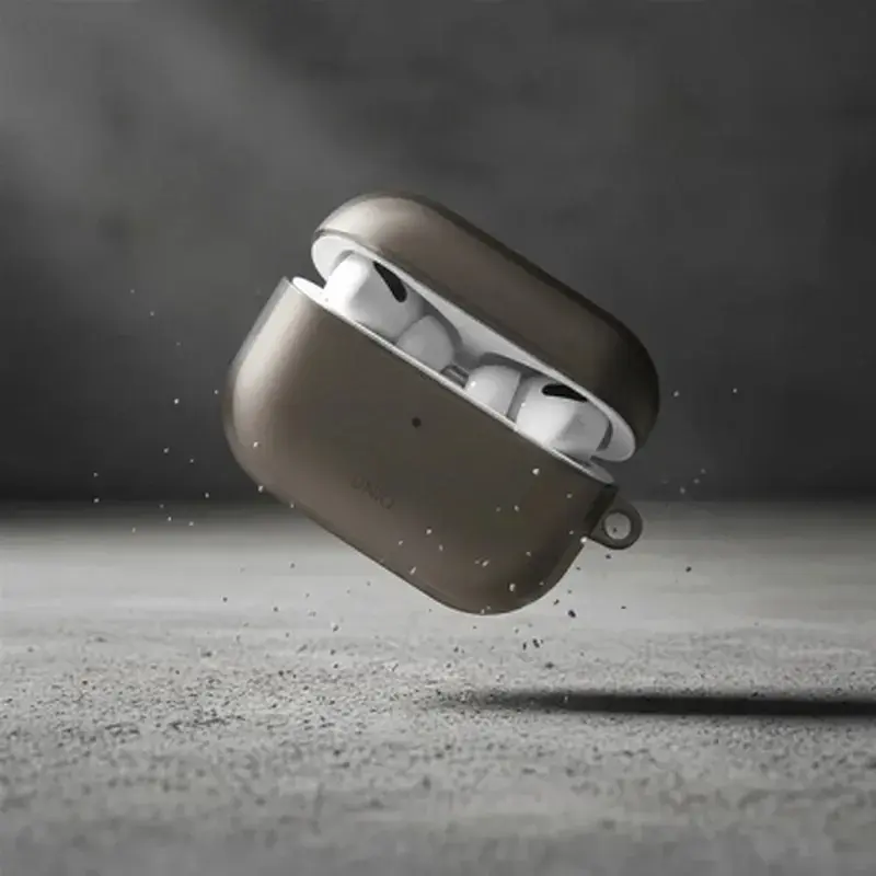 Чохол для навушників Uniq Glase AirPods Pro 2 gen Glossy Smoke (8886463683590) - фото 5