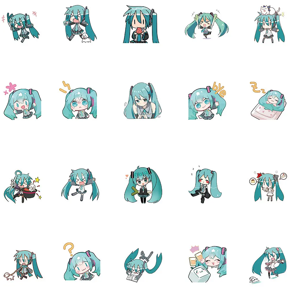 Стікерпак Хацуне Міку Набір наклейок GeekLand Hatsune Miku 60 штук - фото 2