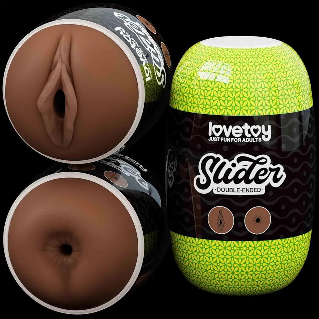Подвійний мастурбатор Lovetoy Slider Double-Ended Vagina and Anus (коричневий) - фото 6