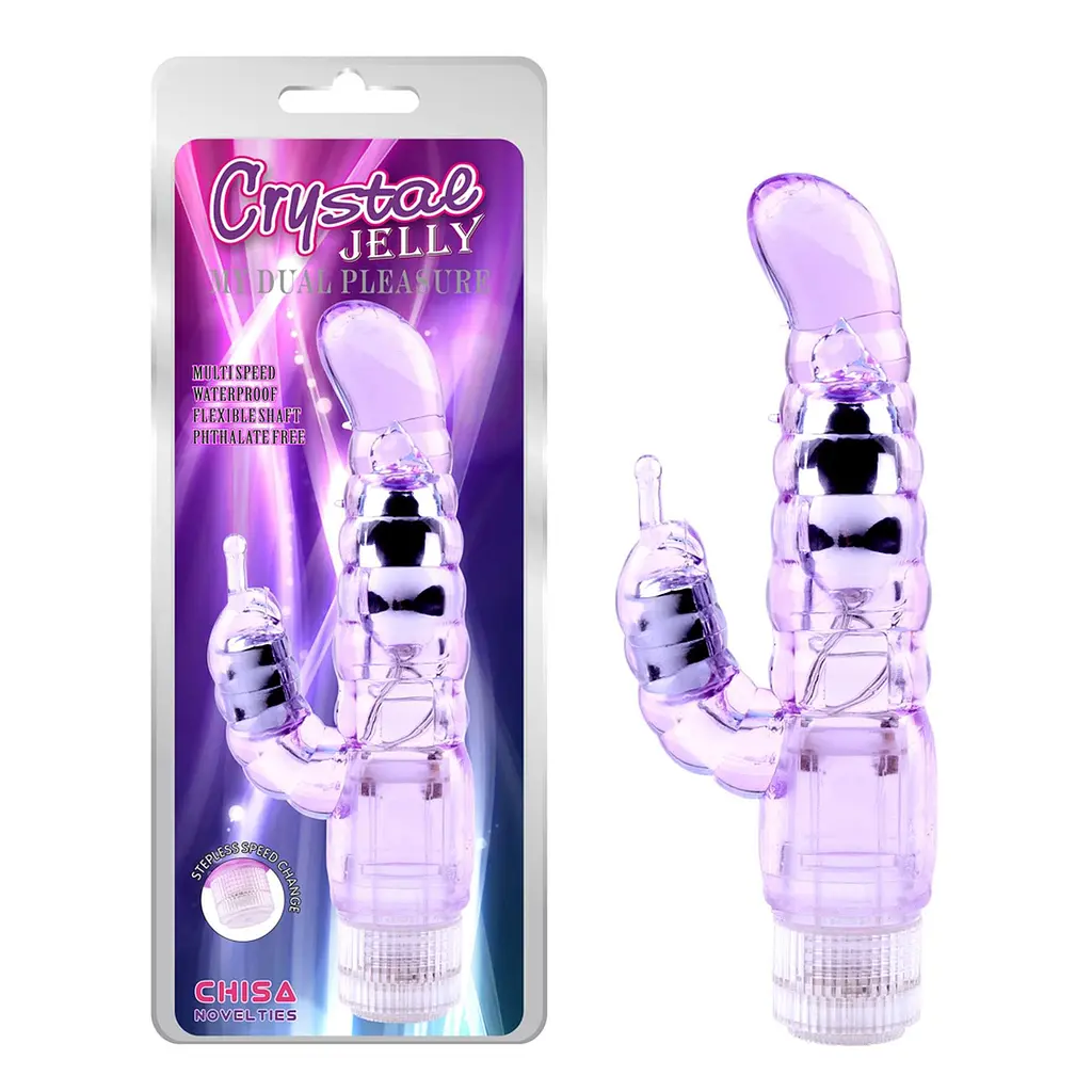 Вібратор-кролик Crystal Jelly My Dual Pleasure 21 см фіолетовий - фото 2