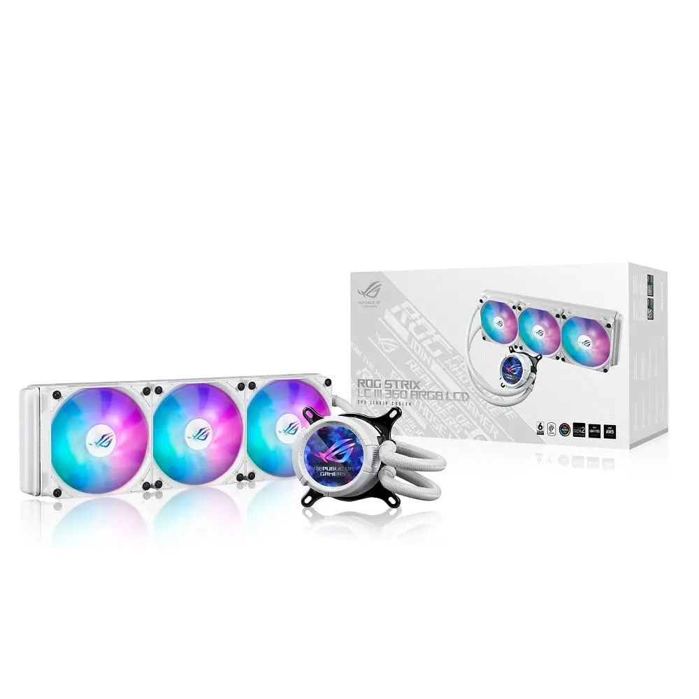 Система водяного охолодження Asus TUF Gaming LC III 360 ARGB LCD White (90RC01A2-B0EAY0) - фото 2