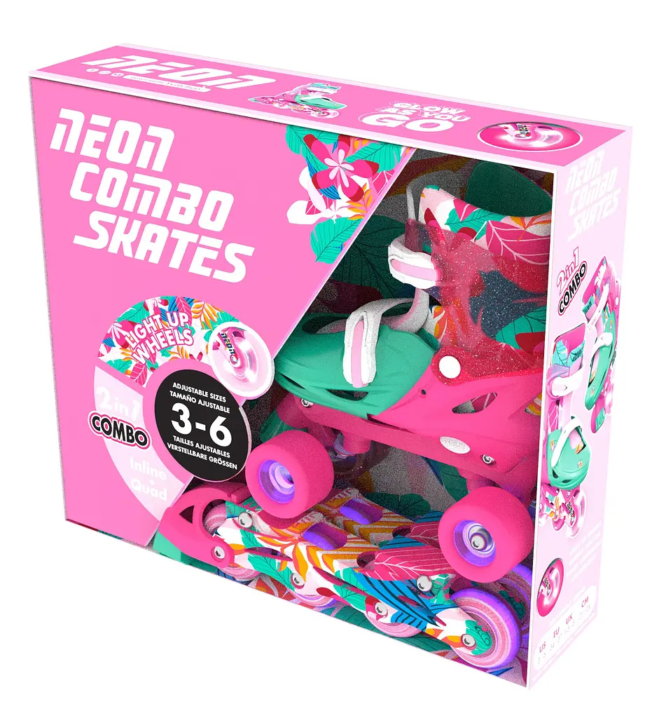 Роликовые коньки Neon Combo размер 30-33 цветы (NC48F4) - фото 3