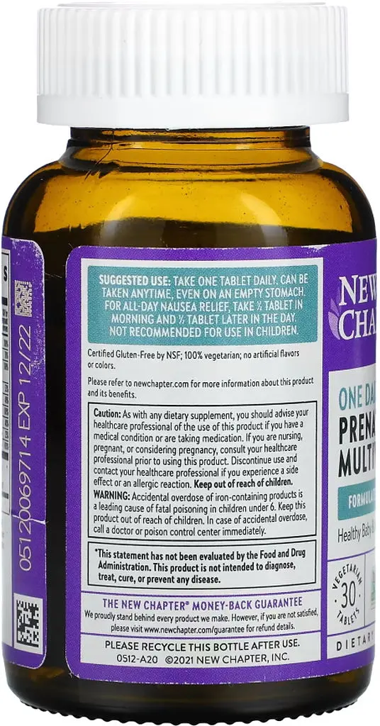 Вітаміни та мінерали New Chapter One Daily Prenatal Multivitamin, 30 таблеток - фото 2