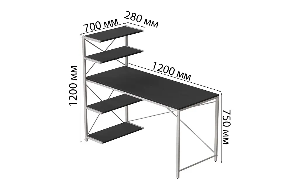 Комп'ютерний стіл Ferrum-decor Джек 75x120x70 Білий ДСП Сосна Кембра (FRD-105419) - фото 3