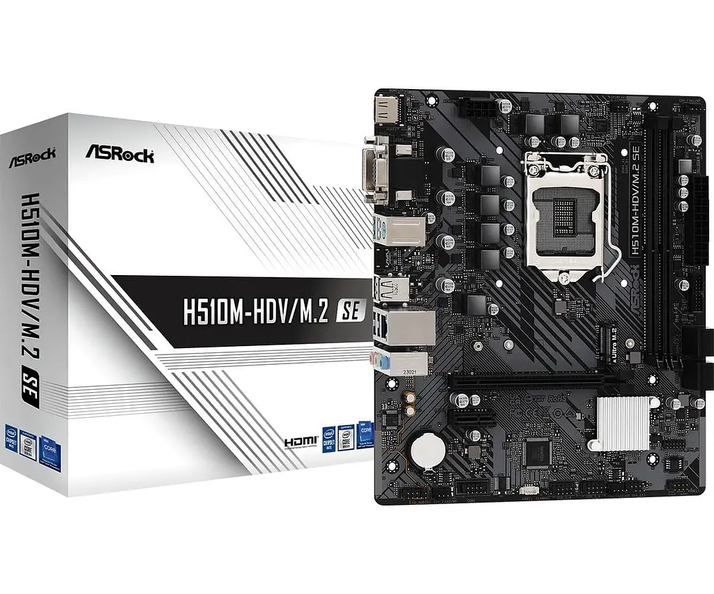 Материнская плата AsRock H510M-HDV/M.2 SE (H510M-HDV/M.2 SE) (Socket 1200, Intel H510, Micro-ATX) - фото 5
