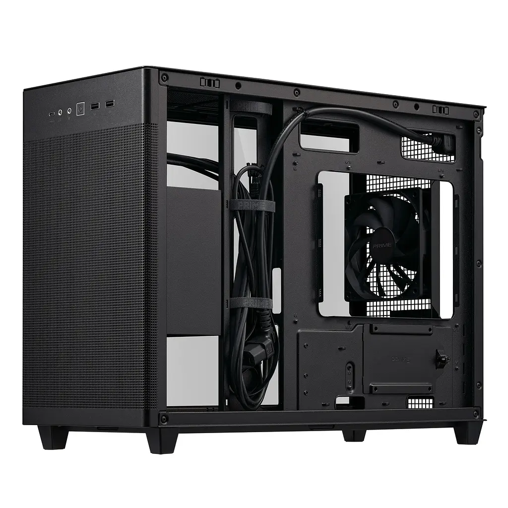 Корпус Asus Prime AP201 Black Tempered Glass без БЖ (90DC00G0-B39010) - фото 4