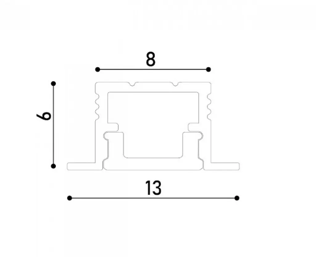 LED профіль врізний з розсіювачем PC 2 м Kloodi KLP0806KR 2 - фото 2
