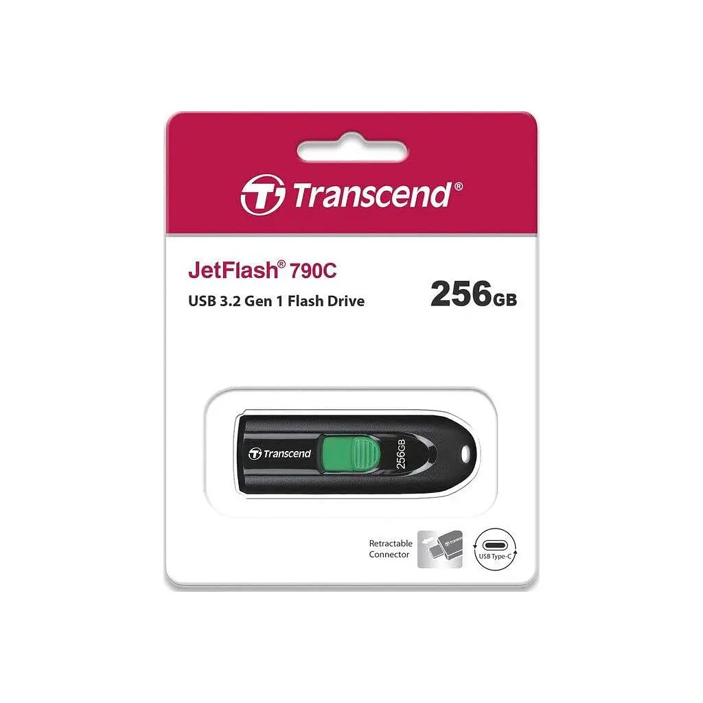 USB флеш накопитель Transcend 256GB JetFlash 790C USB 3.2 Type-C (TS256GJF790C) - фото 7