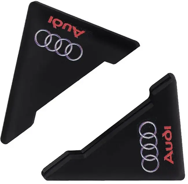 Захист кутів дверей Audi 2 шт Гумові 45х58х47 мм на скотчі Чорні Посилені (протиударні чохли від сколів) - фото 2
