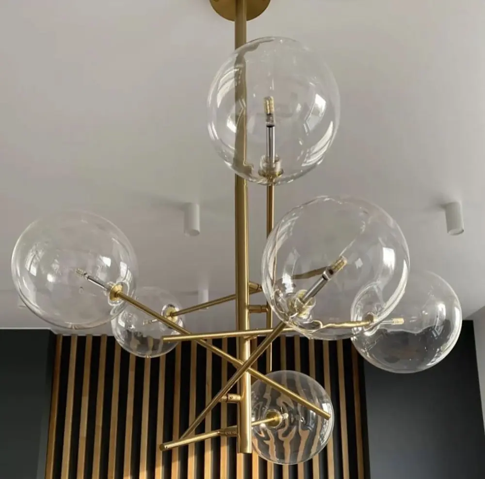 Люстра в корпусе металла цвета латунь на 6 или 8 прозрачных плафонов | Ст. Y 8828 | Line F - фото 6