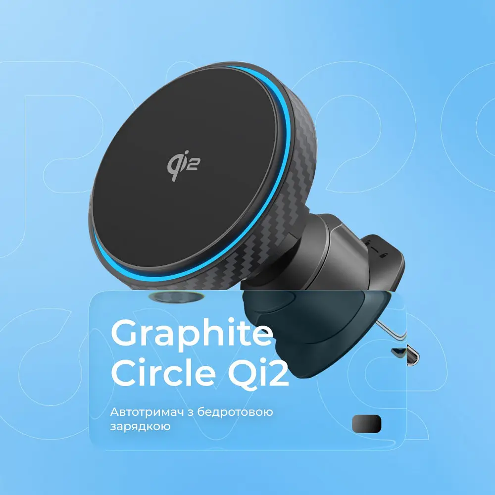 Автомобільний тримач з Бездротовим ЗП Proove Graphite Circle Qi2 15W - фото 8