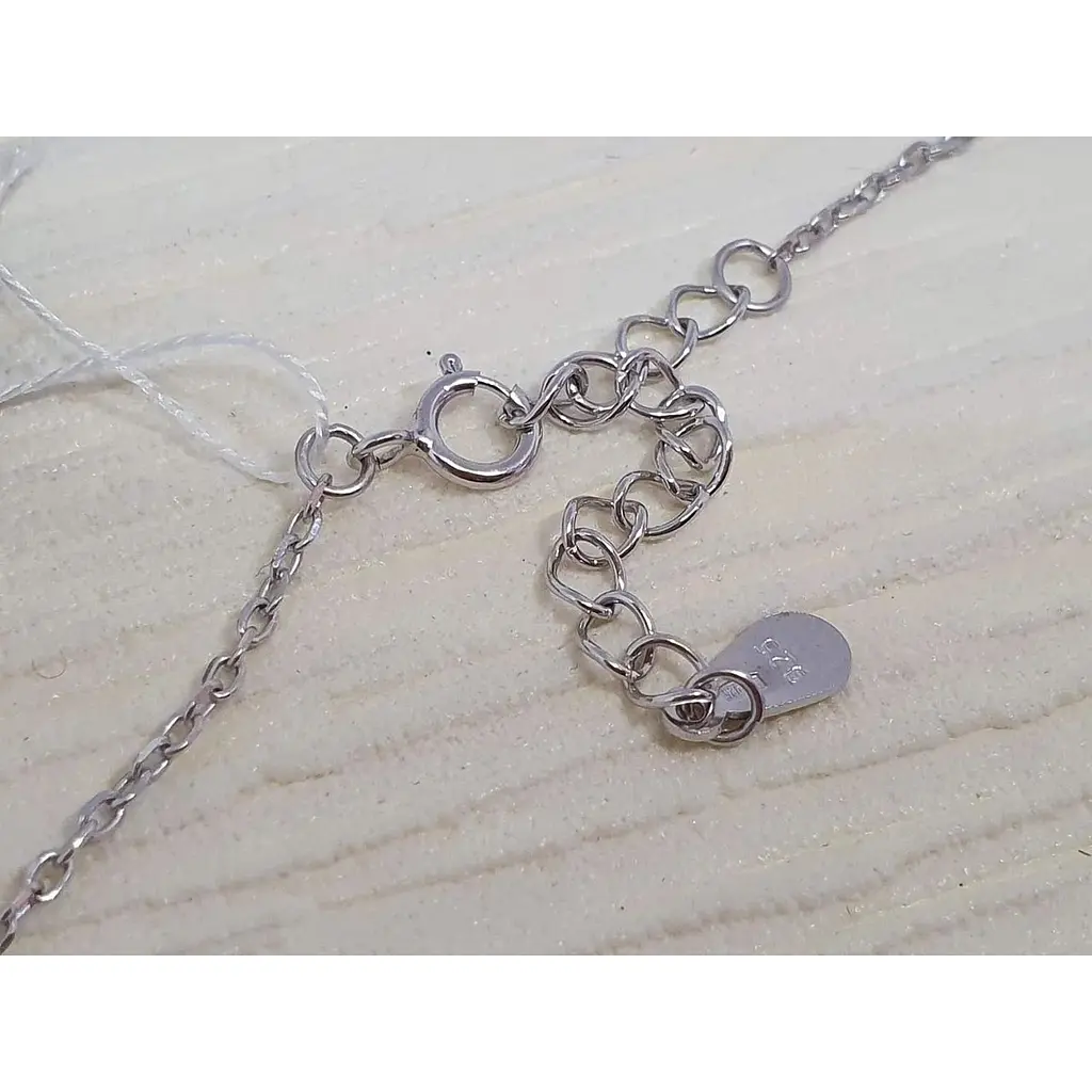 Срібне кольє Аметист Кульки з фіанітами 1231500 - фото 3