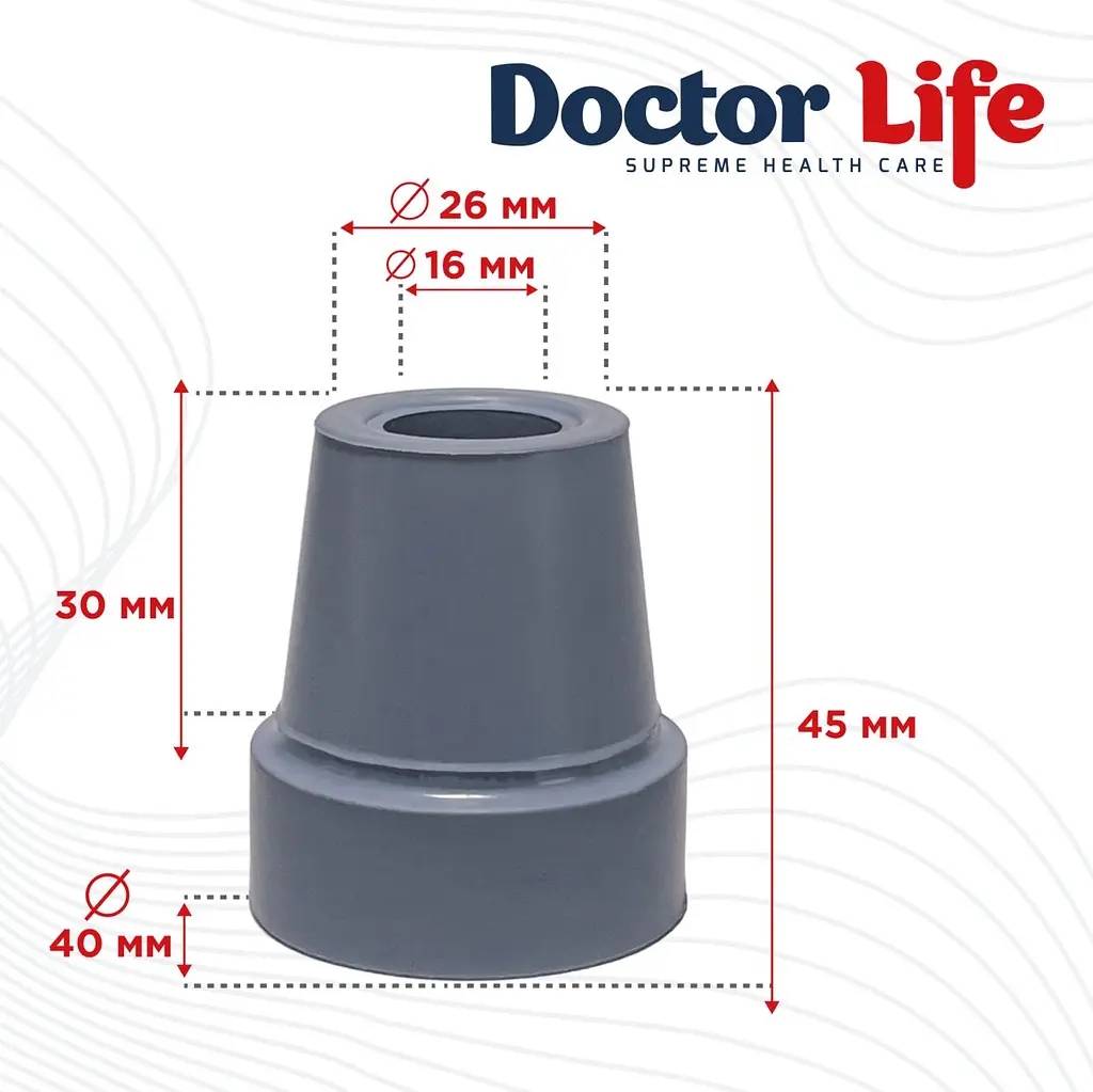 Гумовий наконечник для палиць Doctor Life 10037/2/GR 16 мм сірий (10037/2/GR-2705) - фото 3