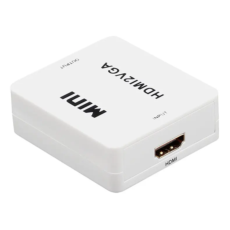 Конвертер перехідник відеосигналу RIAS HDMI до VGA аудіо Mini White (3_00897) - фото 3