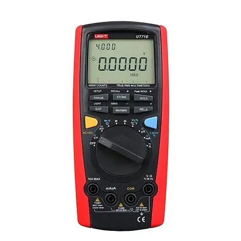 Мультиметр UNI-T UT71E Измерение: V, A), Ω, F, Hz, °C/°F, DUTY, 4-20мА, W (True RMS). Функции: Data Hold, Peak Hold, Min/Max, REL, прозванка - фото 2