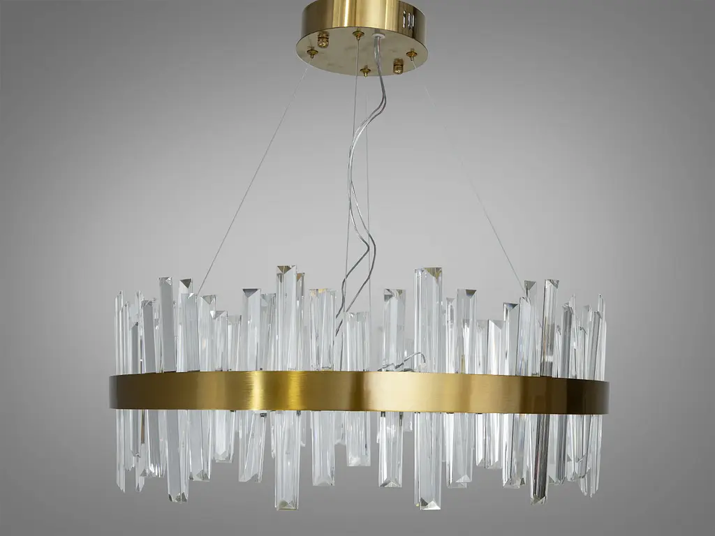 Підвісна LED-люстрацвіт латунь Diasha 836/600BR кришталева, 135 Вт, 58 см, 14-20m2 - фото 6