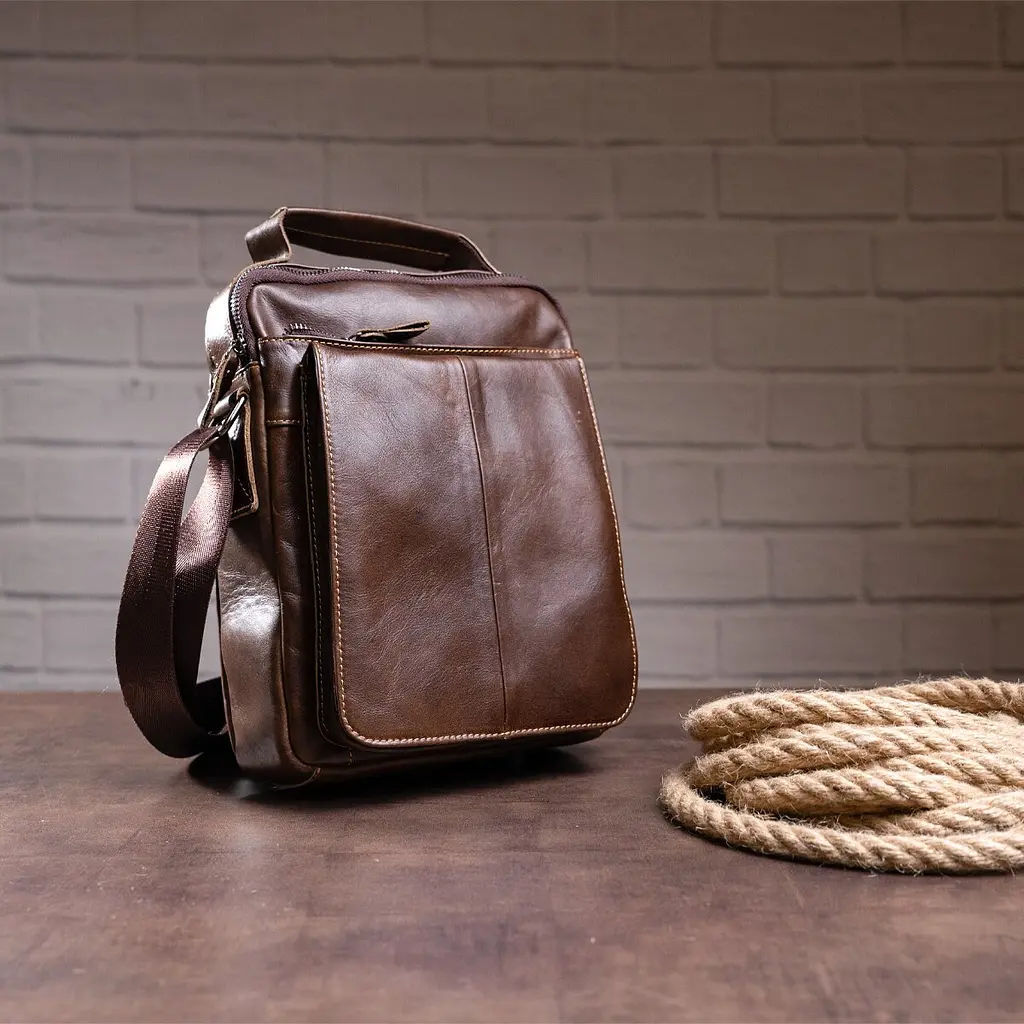Сумка кожаная мужская Vintage 23х26х6 см sum0012334 - фото 3