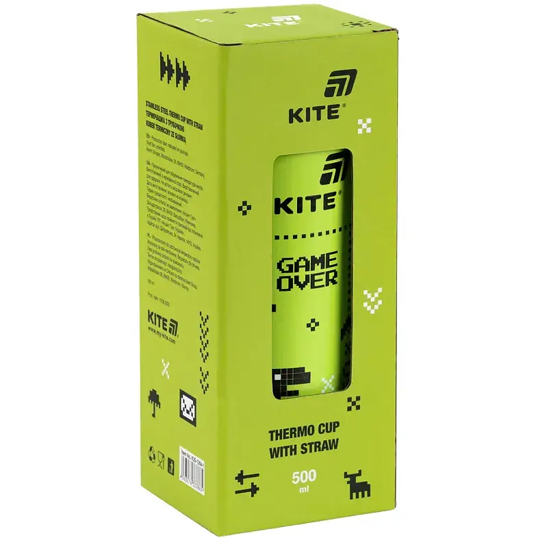 Термочашка Kite Game over з трубочкою 500 мл (K25-1264-1) - фото 4