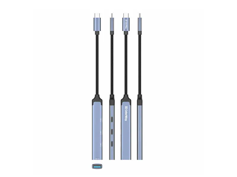 Мультипортовий адаптер ColorWay USB-C 4-in-1 USB-C2.0х3/USB3.0 (CW-HUB07) - фото 5