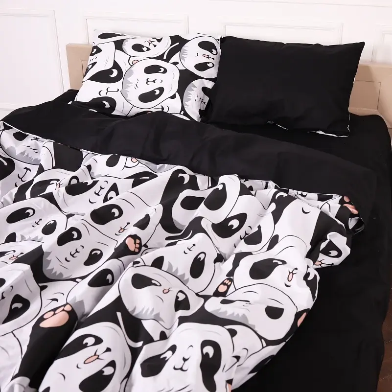 Наволочка MirSon Бязь 17-4850 Panda 40х60 см чорно-біла (2200009584688) - фото 3