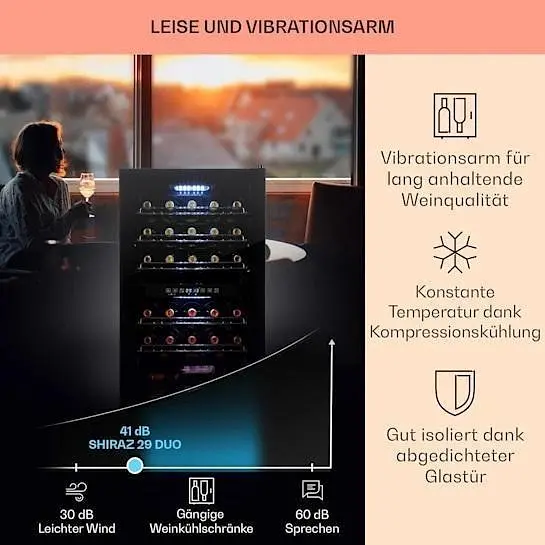 Винный холодильник Klarstein Shiraz 29 Duo (10035846) - фото 3
