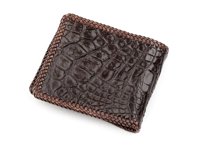 Портмоне 18229 з натуральної шкіри крокодила Коричневий 12х10 см CROCODILE LEATHER acs0032478 - фото 2