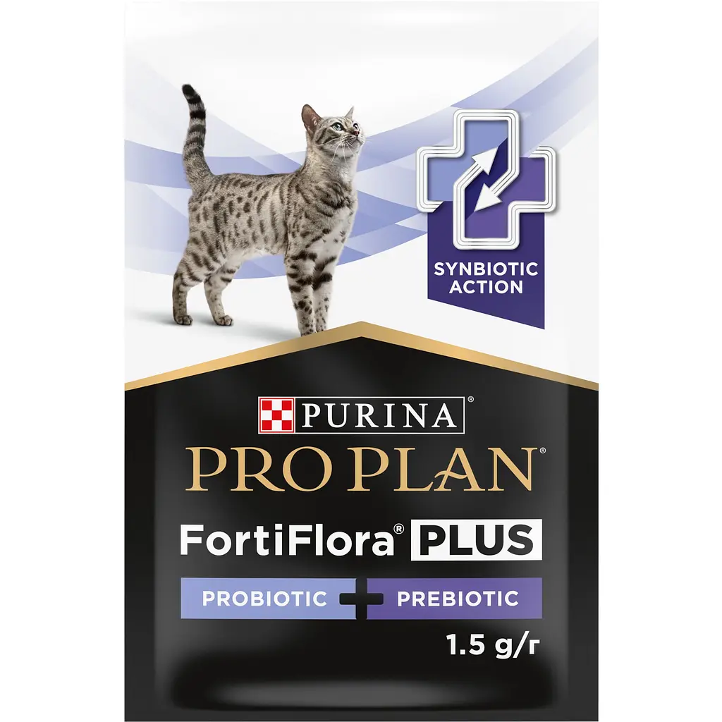 Уцінка. Пробіотик з пребіотиком для дорослих котів та кошенят Purina Pro Plan FortiFlora Plus для підтримання нормальної міклофлори кишечника 45 г (30 x 1.5 г)  - фото 3