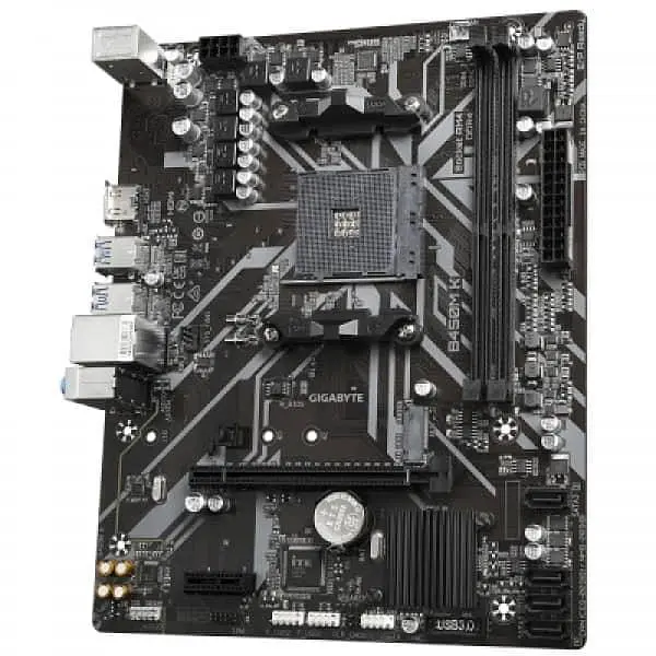 Материнская плата Gigabyte B450M K (B450M K) (Socket AM4, AMD B450, Micro-ATX) Б/у - фото 3