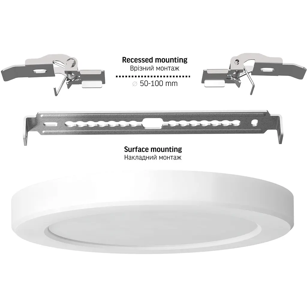 Світильник LED Videx круглий DL6R 12W 3000K-4000K-6500K White (VL-DL6R-12CW) - фото 4