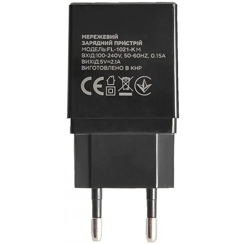 Сетевое зарядное устройство Florence 2USB 2A + MicroUSB Cable Black (FL-1021-KM) - фото 2