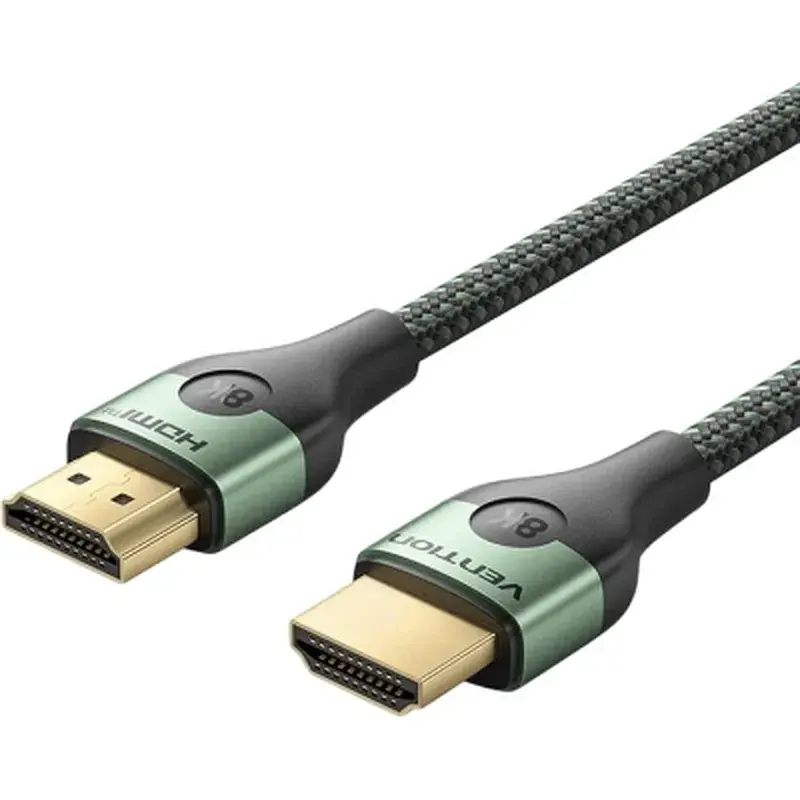 Кабель мультимедійний HDMI M to HDMI M 2.0m 8K60Hz ultra thin cotton braided green Vention (ALOGH)
