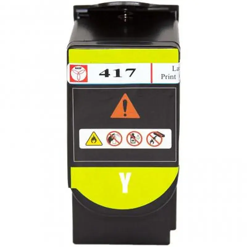 Тонер-картридж BASF Lexmark CS417dn 71B0H40 Yellow (BASF-KT-71B0H40) - фото 2