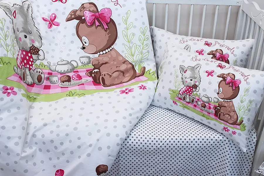 Комплект постільної білизни в ліжечко Tag Tekstil Best frends white для немовлят - фото 2