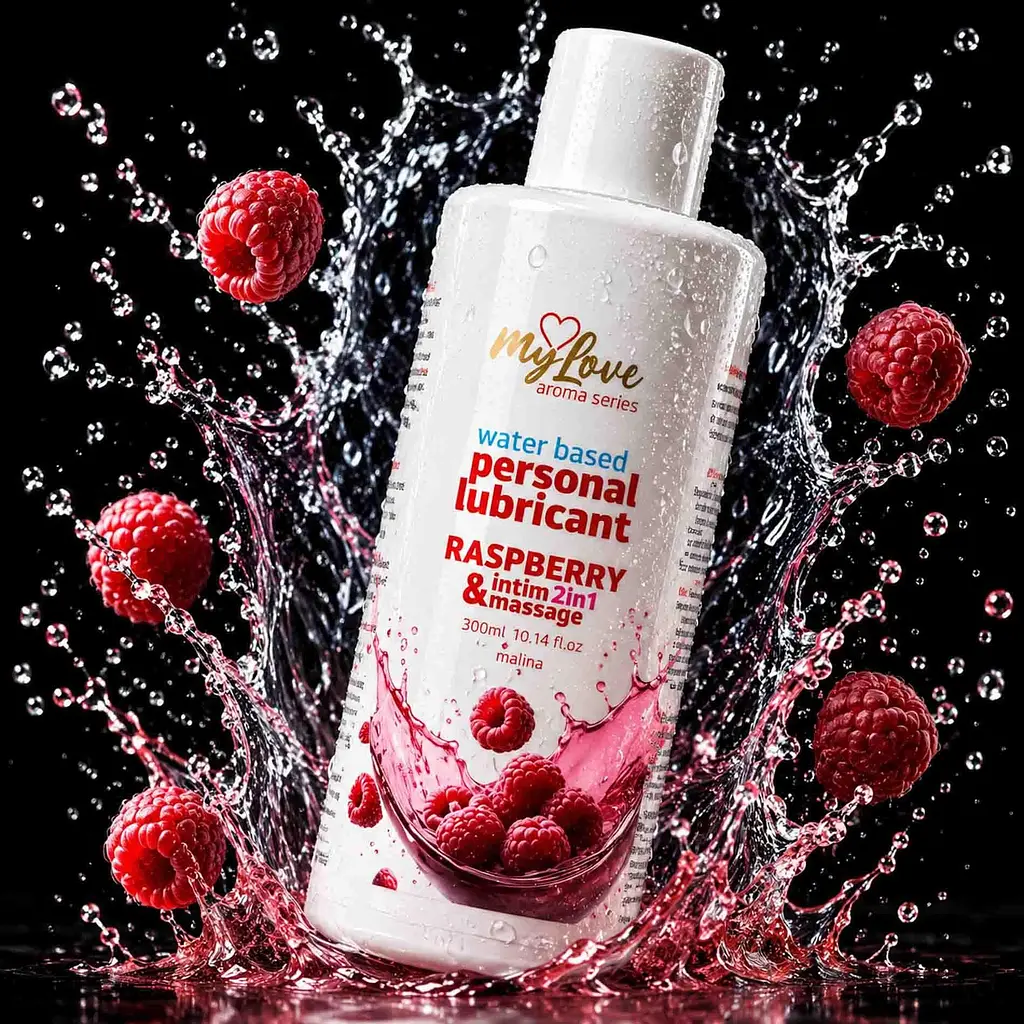 Лубрикант MyLove Aroma Series IntimMassage 2in1 Raspberry, 300 мл - фото 2