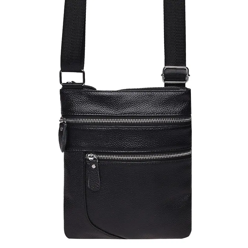 Чоловіча сумка Borsa Leather K1307 24x21x1 см Чорний (14715) - фото 2
