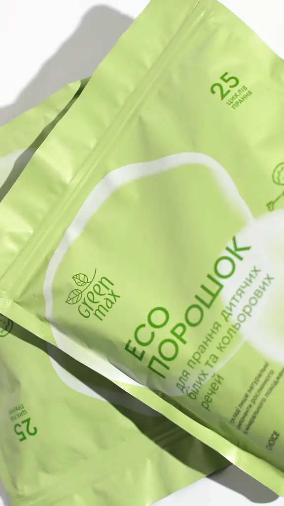 Еко порошок для прання дитячих білих та кольорових речей Green Max 1 кг Choice - фото 6