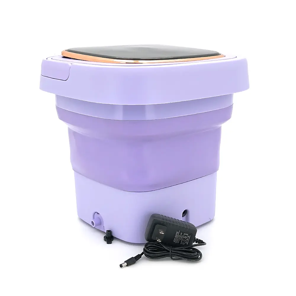 Пральна машина H576 MINI P, складана, 9л, 12В, 25Вт, 1.2кг, LED-індикатор, електронне управління, 29,5*29,5(14.5)мм, пластик, фіолетовий - фото 4