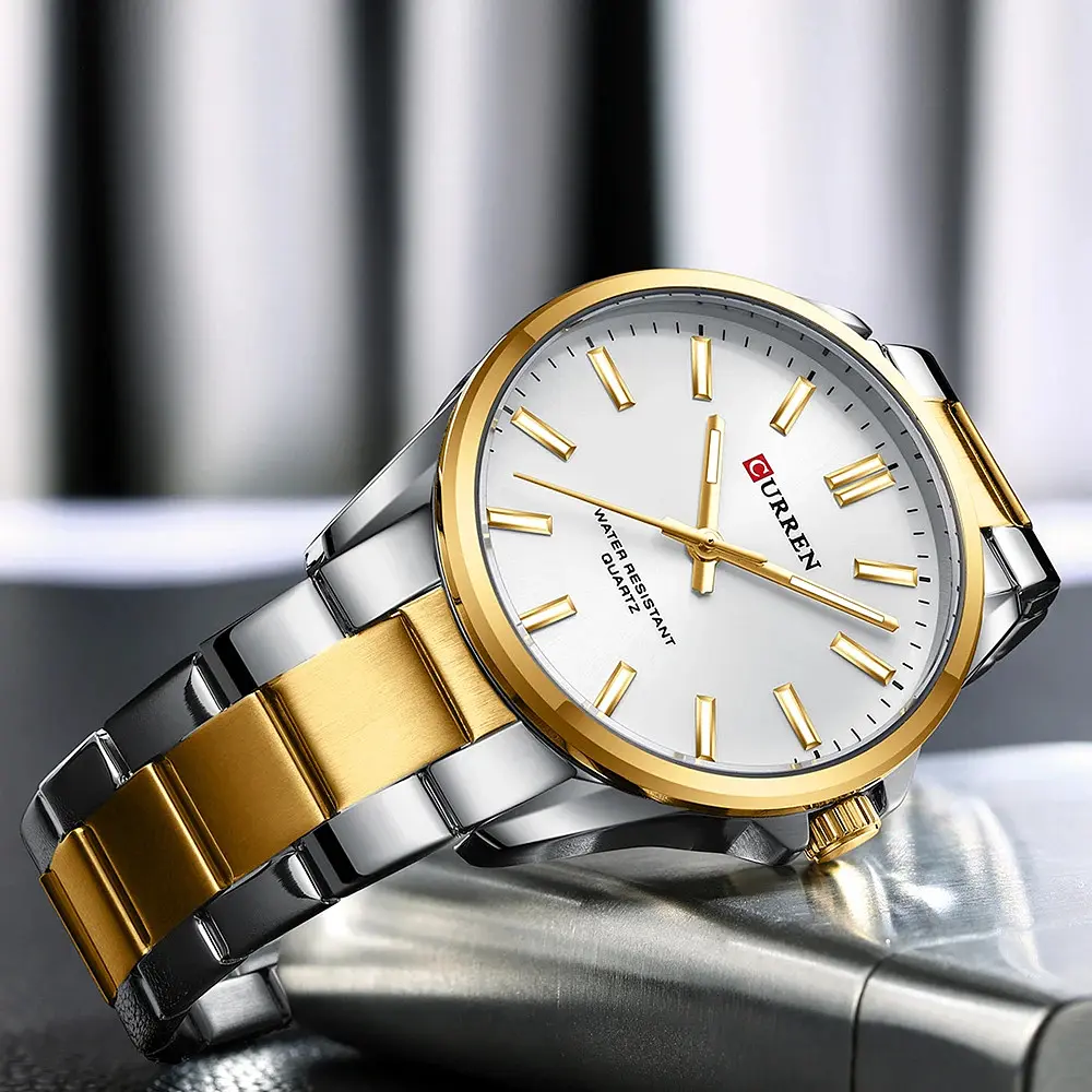 Наручные часы мужские 9090 Silver-Gold-Silver Curren acs0031463 - фото 4