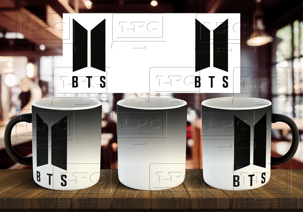 Чашка "BTS" 330 мл Хамелеон матовий чорний