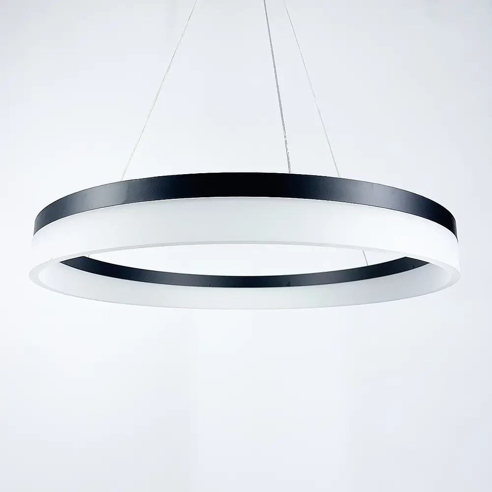 Современная LED люстра в черном каркасе Ст. M 2702 BK | Line F - фото 6