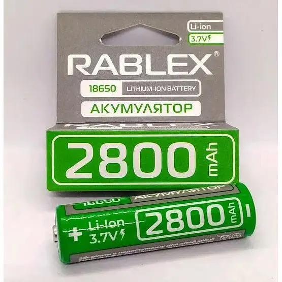 Літій-іонний акумулятор із захистом Rablex 18650 2800 mAh 3.7 V (Li-ion) Original - фото 3