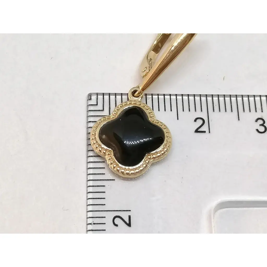 Золоті сережки Імперія золота Конюшина з емаллю. СБ1206И - фото 5