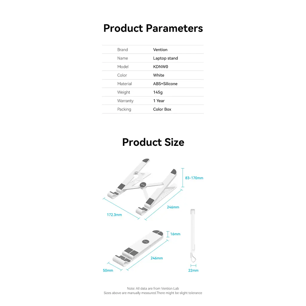 Підставка до ноутбука VENTION Laptop X-type Stand White ABS 83-170мм (KDNW0) - фото 11